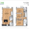 Floor plan: 3 Bed/2.5 Bath Townhome - The Adams