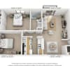 Floor plan: 2 Bedroom, 1 Bath