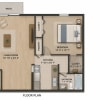 Floor plan: 1 Bed 803 SF