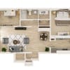 Floor plan: 1 Bed 1 Bath with Den Slider