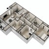 Floor plan: 3 Bedroom, 2 Bath