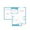Floor plan: A4.1 | 1 Bed | 1 Bath
