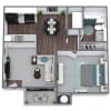 Floor plan: A1: 1 Bed 1 Bath