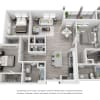 Floor plan: 3BR 2BA (1500 SF)