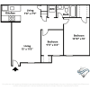 Floor plan: 1 Bedroom 1 Bath with Den