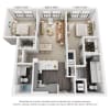 Floor plan: 2-Bedroom 2-Bathroom | 992 sqft