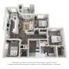 Floor plan: 3 bedroom 2 bath