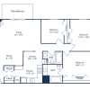 Floor plan: 3 Bedroom, 2 Bath (1,288 sqft.)