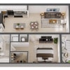 Floor plan: 1 Bed/ 1 Bath-A2