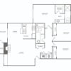 Floor plan: Three Bedroom / Two Bath (1109 SF) Renovated