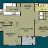 Floor plan: 2 Bdrm 1 Bath - Renovated
