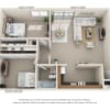 Floor plan: 2 Bedroom, 1 Bath (Upper)