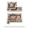 Floor plan: ONE BEDROOM DUPLEX