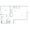 Floor plan: One Bedroom One Bath (520 SF)