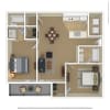 Floor plan: 2 Bedroom