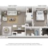 Floor plan: 1 Bedroom, 1 Bath C