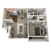 Floor plan: 1BR/1BA