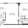 Floor plan: 1 Bedroom 1 Bathroom 635 Sq Ft
