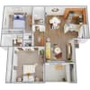 Floor plan: LG 2x2 - Two Primary Bedrooms Remodel
