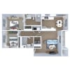 Floor plan: 2 Bed 2 Bath