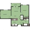 Floor plan: 2 Bed 1 Bath  B2