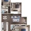 Floor plan: 3 Bed, 2 Bath A Upgraded