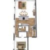 Floor plan: One Bedroom Corner Vista