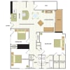 Floor plan: Three Bedroom, Two Bath Den