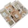 Floor plan: 2 Bed 2 Bath A