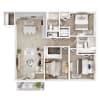 Floor plan: 3 BR - Aspen Courtyard