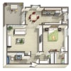 Floor plan: 1x1 A