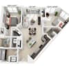 Floor plan: Two Bedroom B2A