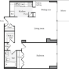 Floor plan: 1 Bedroom F