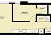 Floor plan: 1 Bedroom 1 Bath  B15
