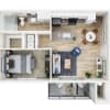 Floor plan: 1x1