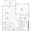 Floor plan: 1 bed/1 bath-867 sqft