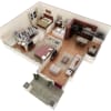 Floor plan: 2 BR Designer Courtyard