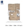 Floor plan: B1e | 2 Bed | 1 Bath