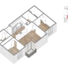 Floor plan: 2 Bed + 2 Bath