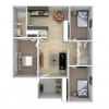 Floor plan: 3 BED 2 BATH