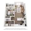 Floor plan: One-Bedroom 1A-1