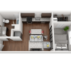Floor plan: M1 Studio (436sf)