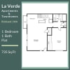 Floor plan: One Bed One Bath Flat