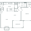 Floor plan: One Bedroom One Bath (840 SF)