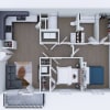 Floor plan: 2 Bed 2 Bath