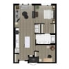 Floor plan: One Bedroom + Den (1 DEN B)