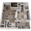 Floor plan: 1BRL - 1 Bedroom - Luxe