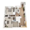 Floor plan: Classic 2 Bedroom Village Apartment Home