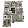 Floor plan: 2 Bed, 2 Bath D (60% Income Restricted)