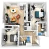 Floor plan: 2 Bedroom 2 Bathroom 22B